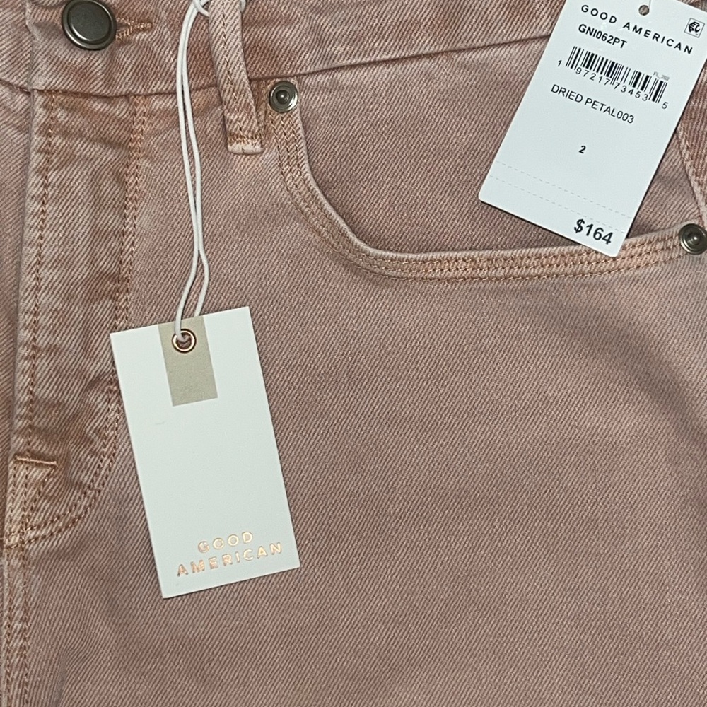 Good American Good 90s Mid Rise Relaxed Baggy Jeans in Dried Petal Size 2/26 NWT - Picture 10 of 10